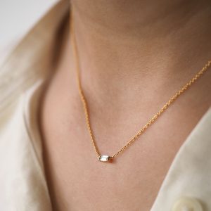 Baguette Diamond Necklace
