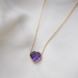 Amethyst Heart Necklace