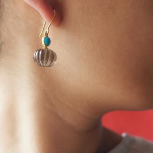 Smoky Quartz & Turquoise Earrings